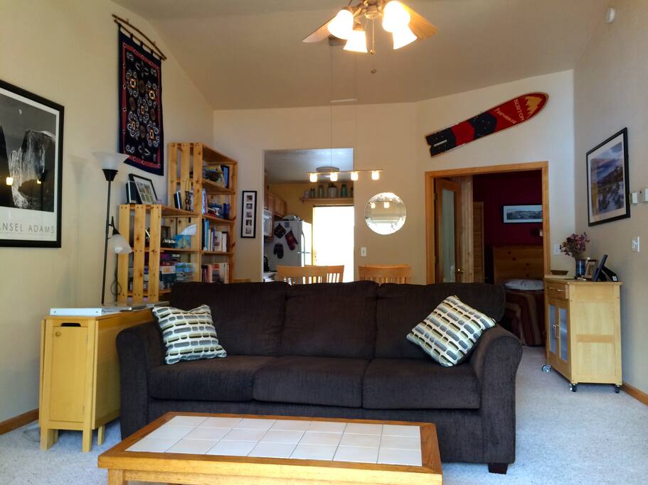 Spacious Living Room with vaulted ceiling.