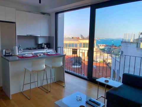 Popular Airbnb listing: Amazing Bosphorus View in Modern Flat w/ Elevator in Beyoğlu