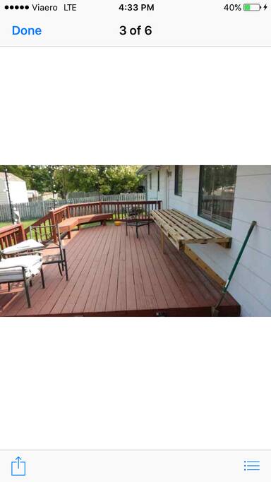 Deck for viewing eclipse! Nice fenced in back yard!