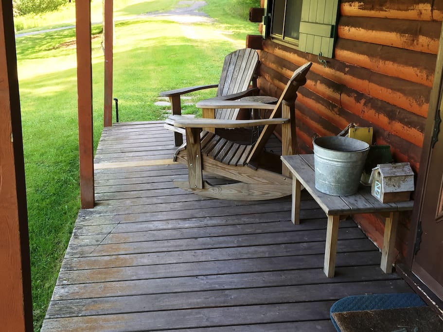 Relax on the porch and watch nature stroll, or fly, by!