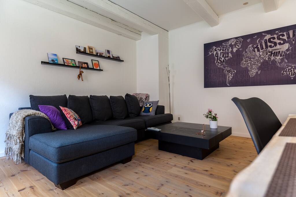 Spacious and bright living room - possibility to sleep on the couch.