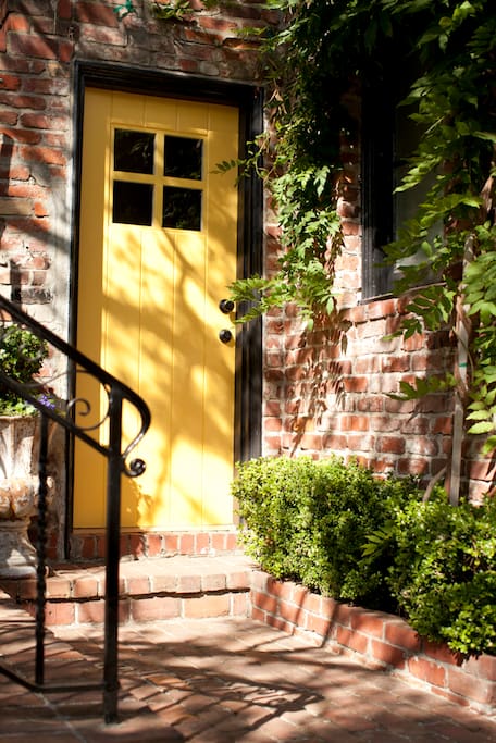 Entrance yellow door