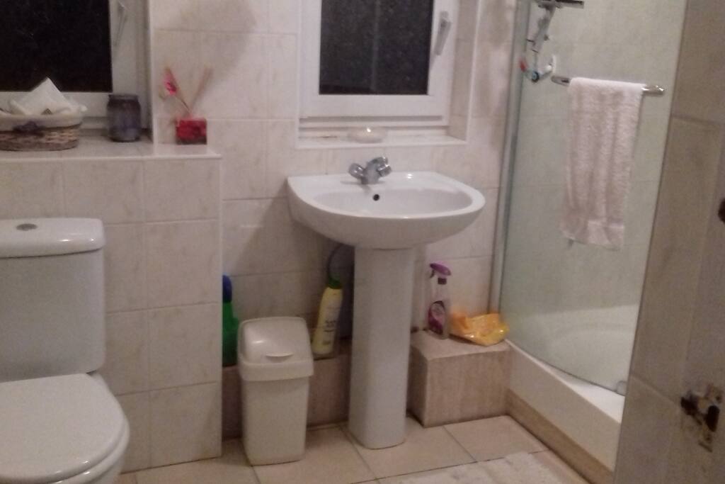 shared shower room with hosts