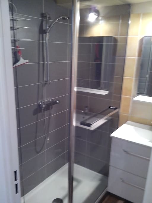 Salle de bain avec douche