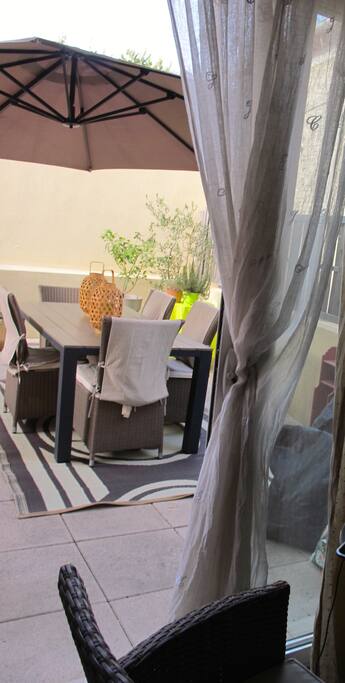 terrasse vue du salon