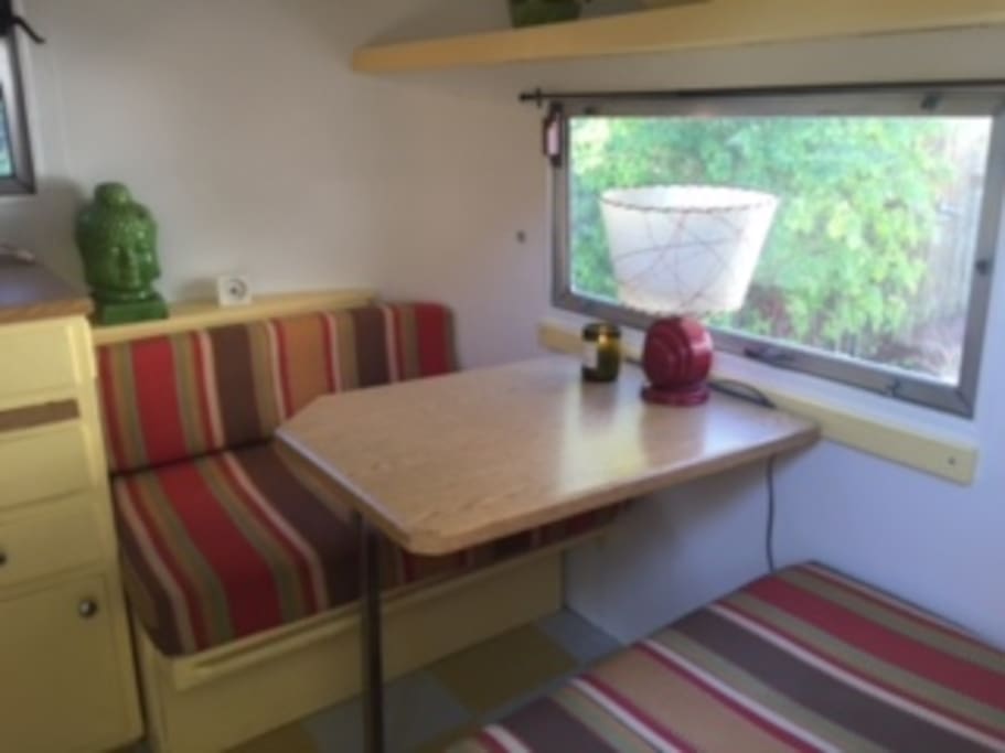 Table turns into bed for 2 small children 5 and under or one child 10 or under.