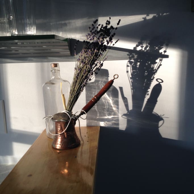 Pretty arty, if we say so ourselves... The gin bottle is from about 1910...