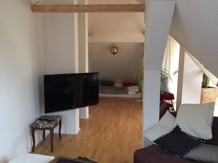 In the corner you find the big bed (180x200m). For sure prepared as a bed