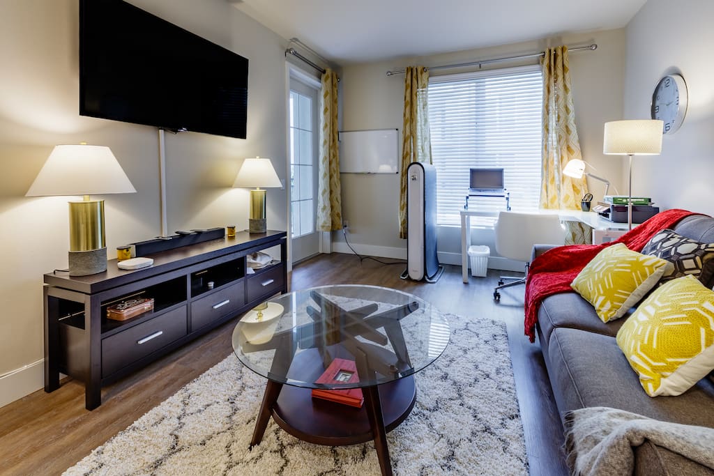 Roll out our Queen Sized Sleeper Sofa and ask Alexa to set an alarm and give You the Morning News!
