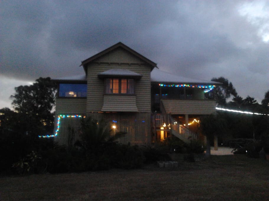 One verandah with windows and another open verandah.