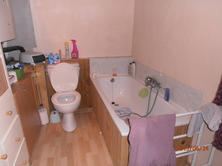 salle de bain et wc face à la chambre