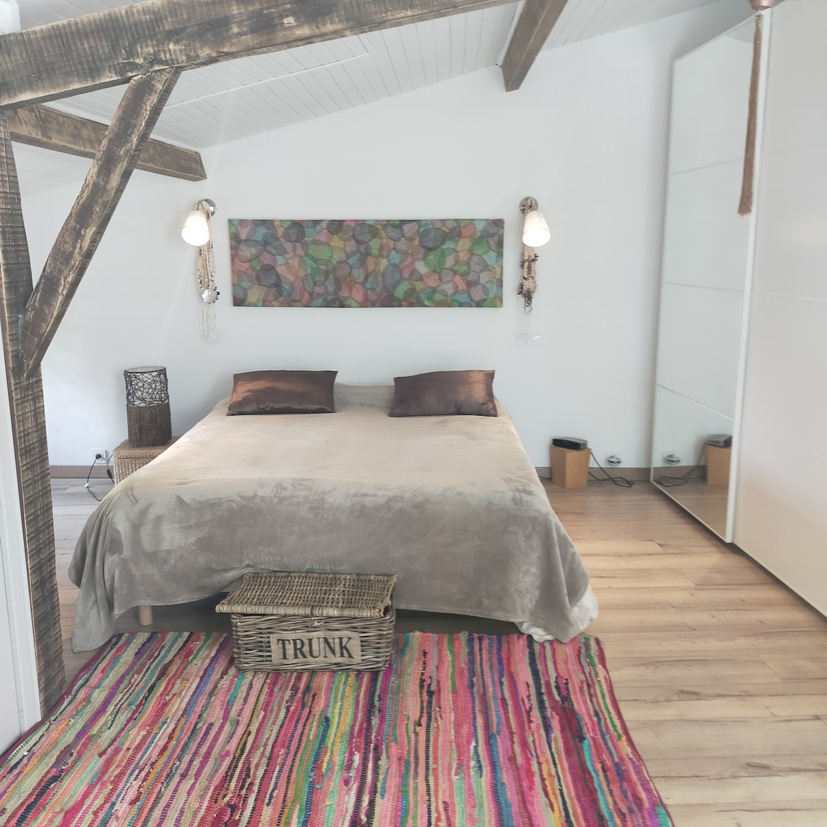 Chambre zen Ouverture sur le parc  avec baie vitrée