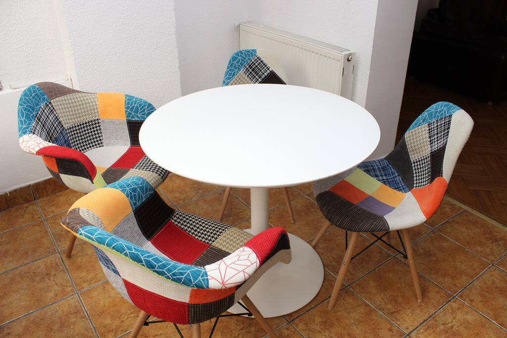 Loggia with table and chairs