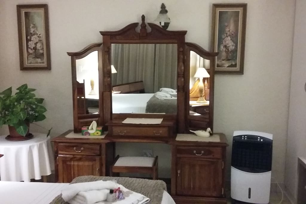 Dressing Table, Air Conditioner, Decor.