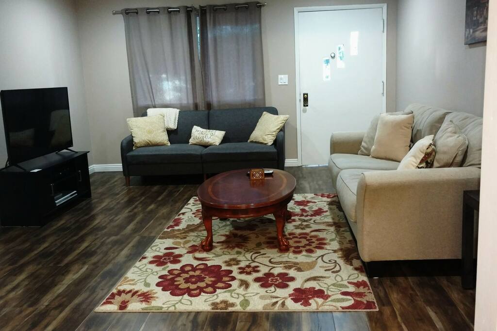 grey futon bed/ living room