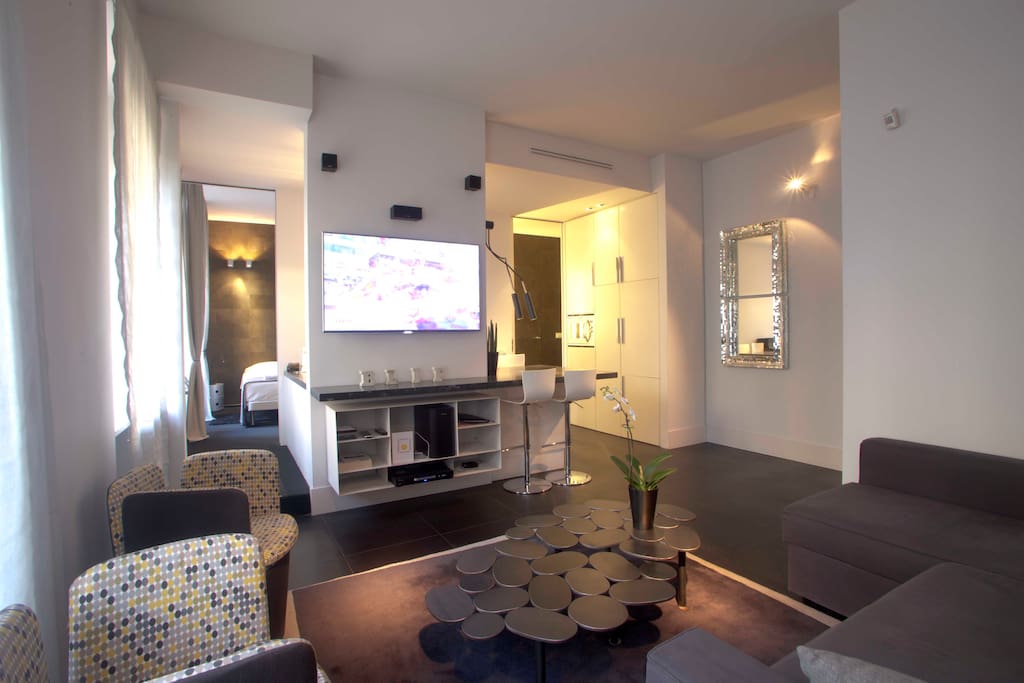 View of sitting room and kitchen