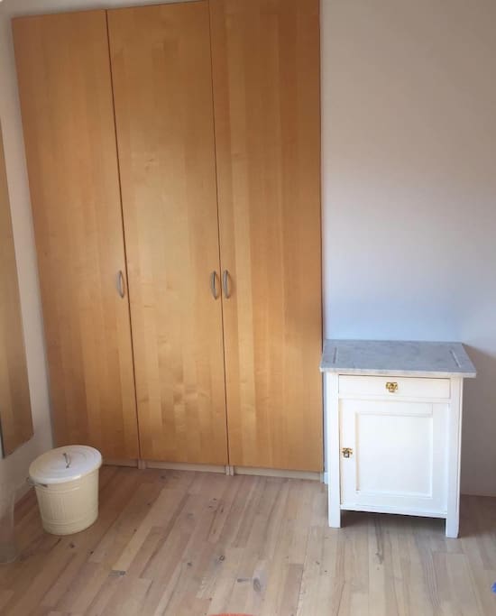The room has plenty of storage space and closets