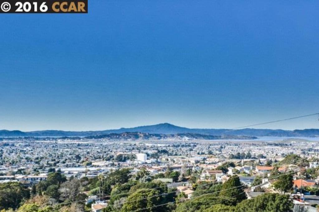Daytime view of Mt. Tam. View extends from Oakland, to San Francisco, Mt. Tam into North Bay