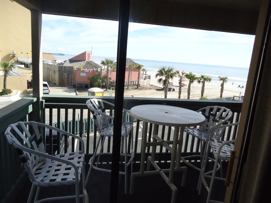 Looking at balcony from living room