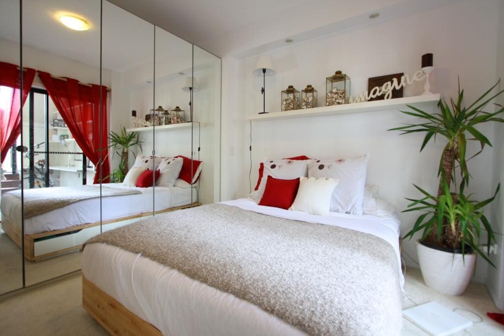 The main bedroom with build-in wardrobes