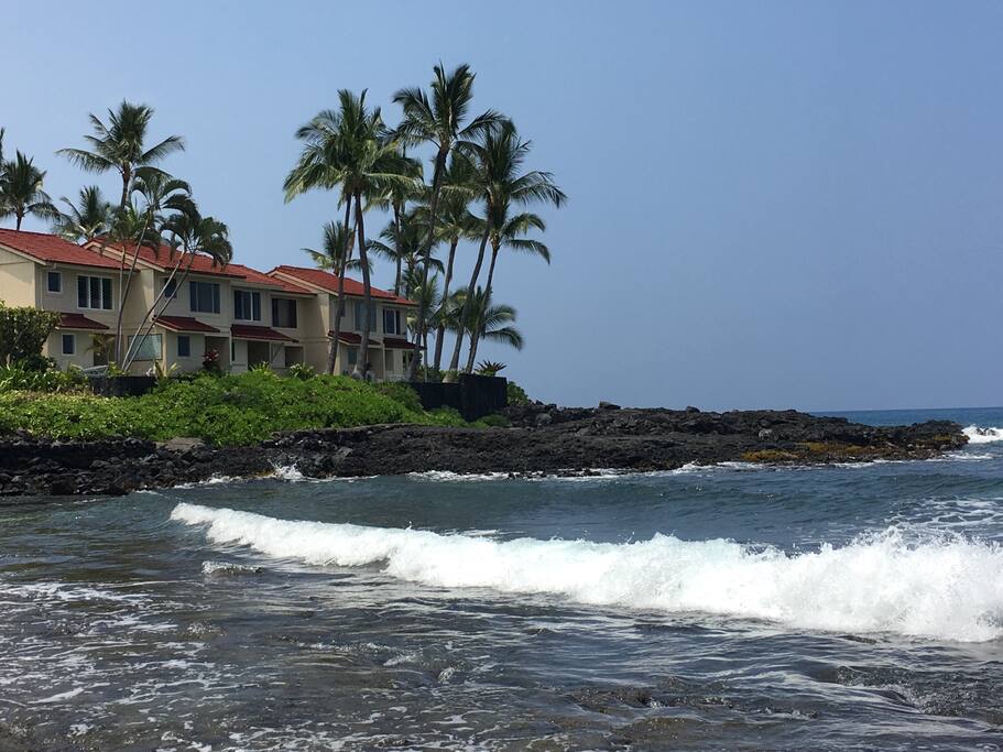 View of the complex from the secluded beach