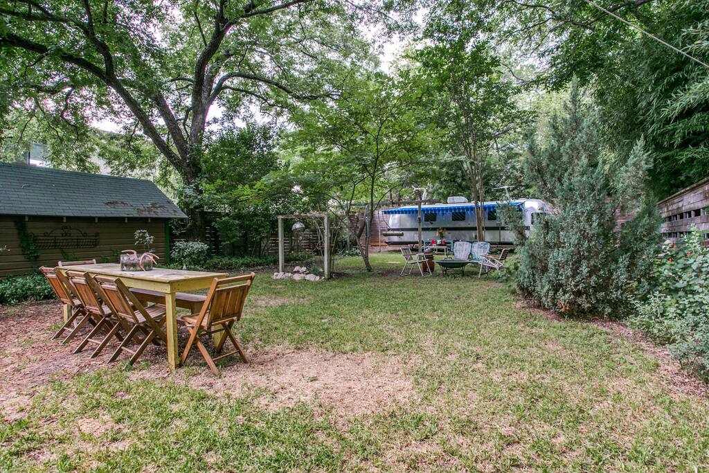 Relax in the yard, all set up for hanging out and winding down.