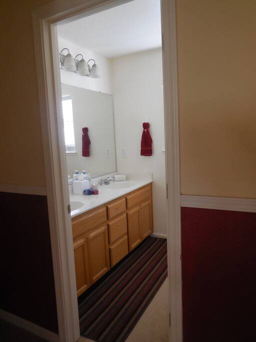 DOUBLE-SINK VANITY (please use correct side, labeled accordingly with your room name)