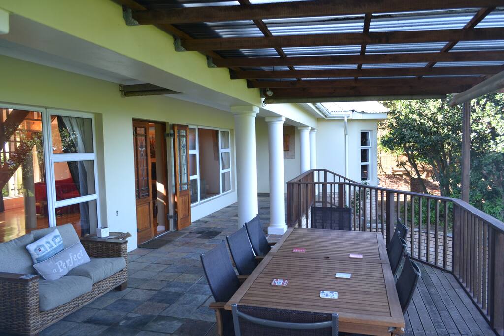 Drop down canvas awnings can be used to shield from wind if necessary.