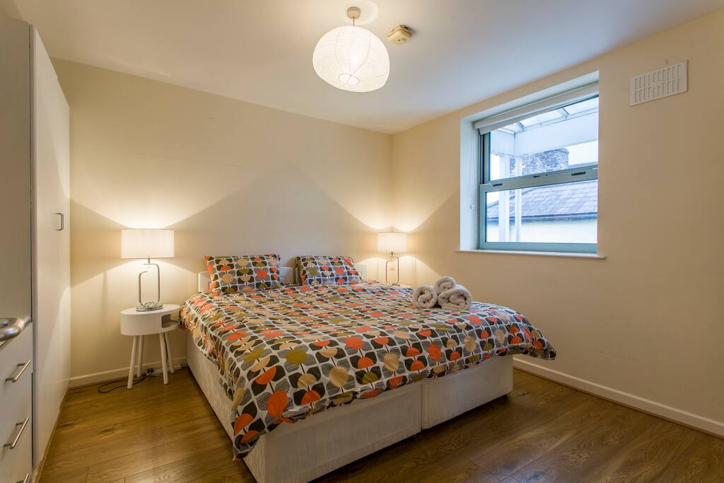 The main bedroom is stunning