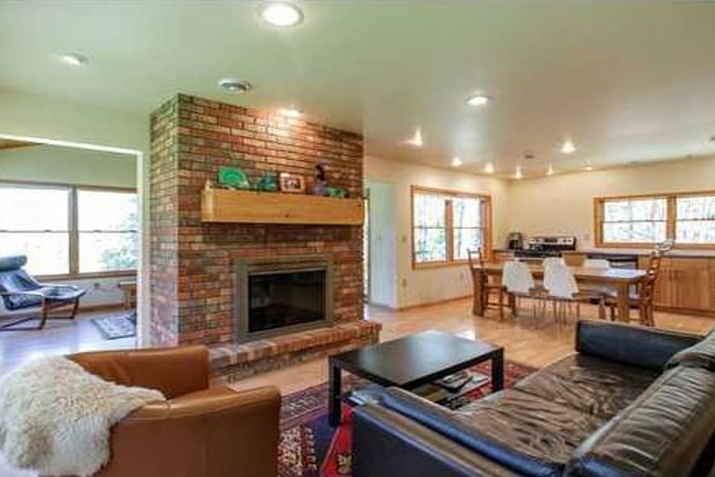 Living room, kitchen, sunroom