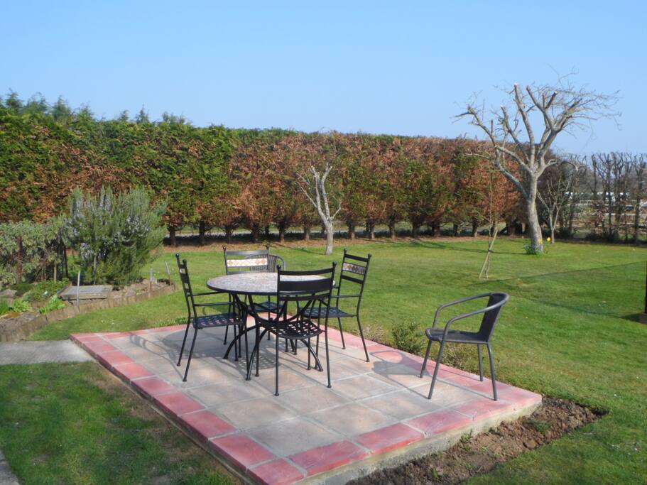 Relax on the patio in the garden