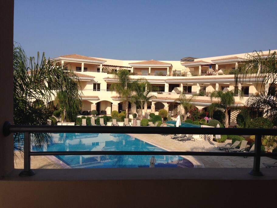 View of pools from balcony
