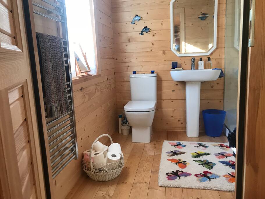 Good size bathroom with large walk-in shower.