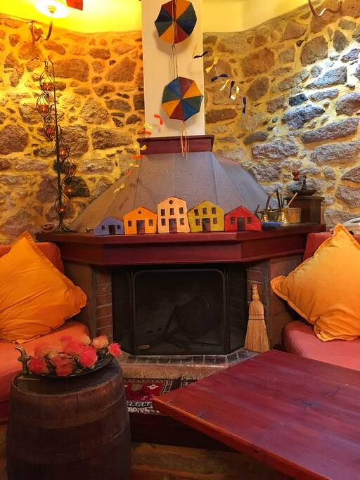 the main fireplace