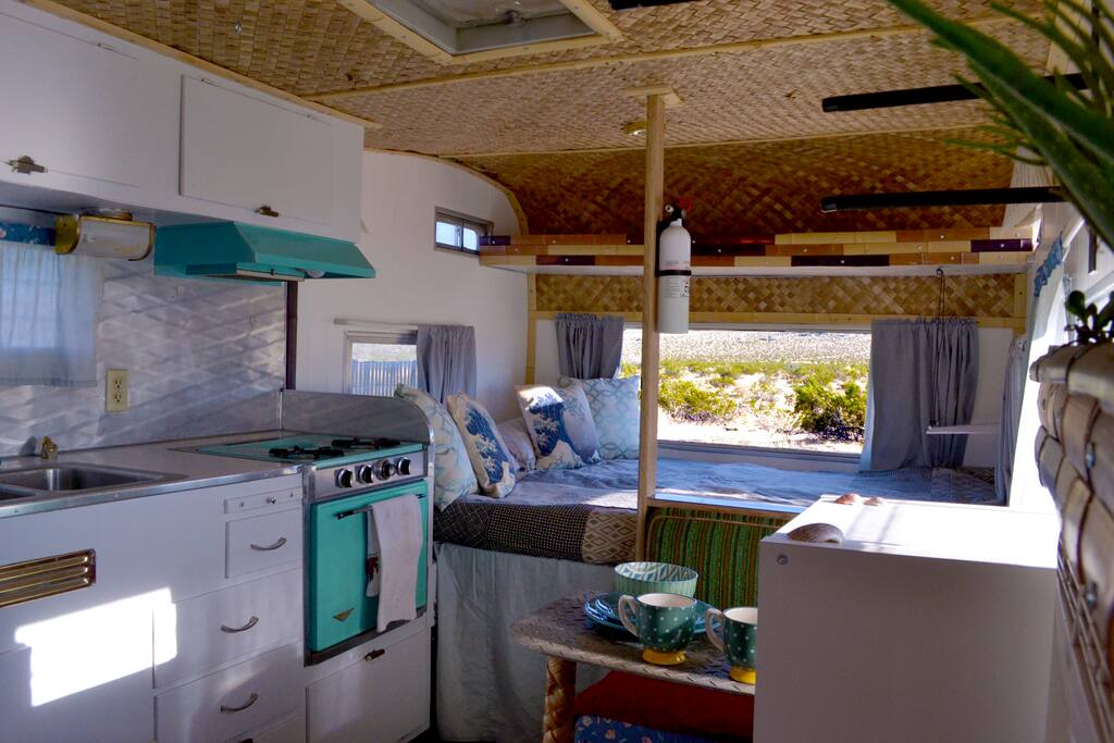 First views as you enter "The Aloha". Check out that huge window behind the bed!