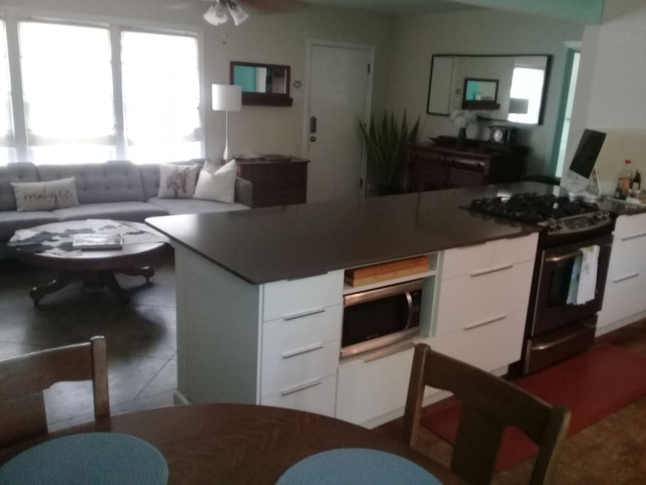 Open living/dining/kitchen