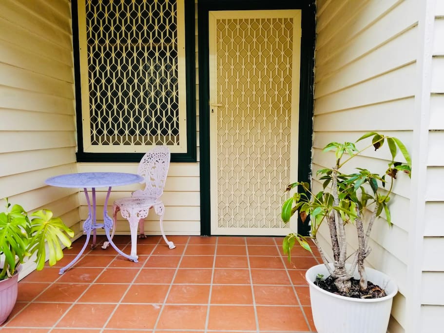 Entrance to the studio with Patio