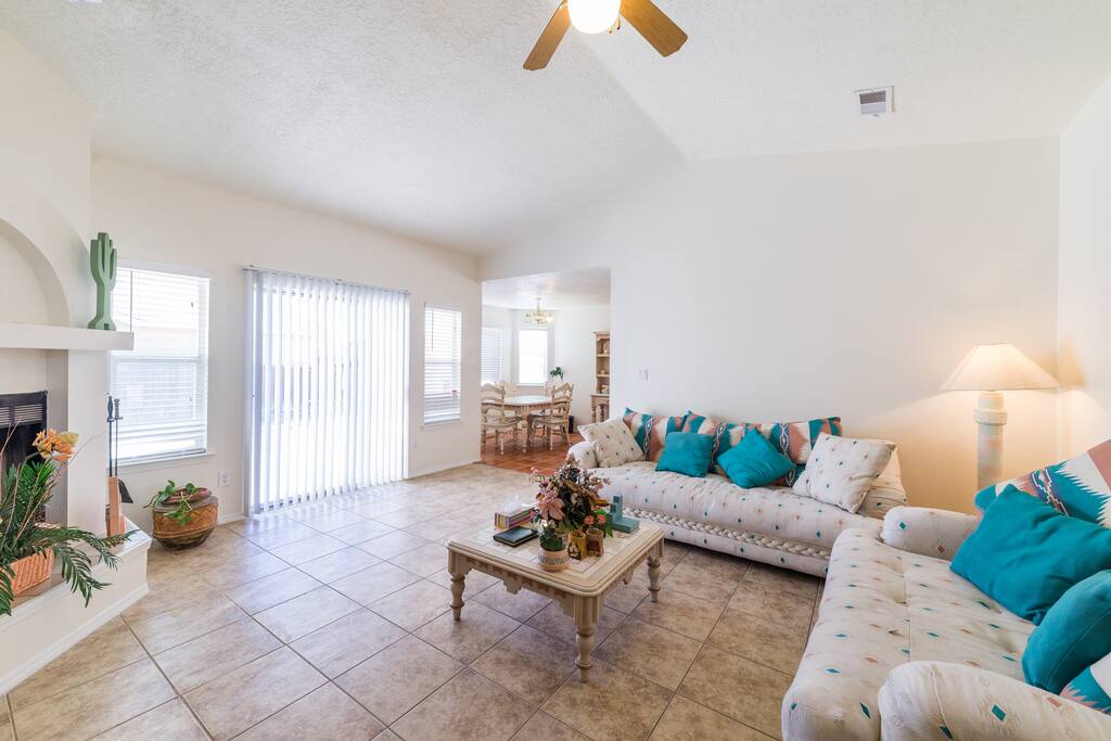 Cozy living room with fireplace