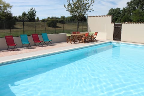 Private family accommodation with heated pool