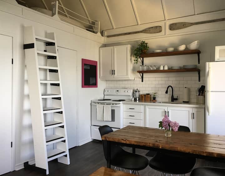 Ladder up to the loft