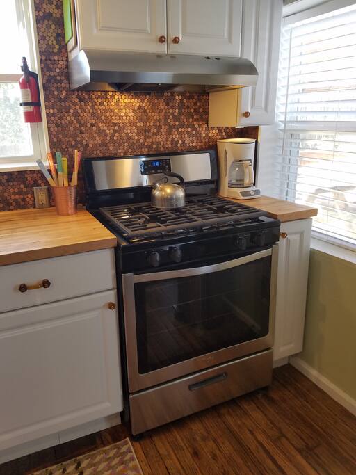 Copper penny backsplash