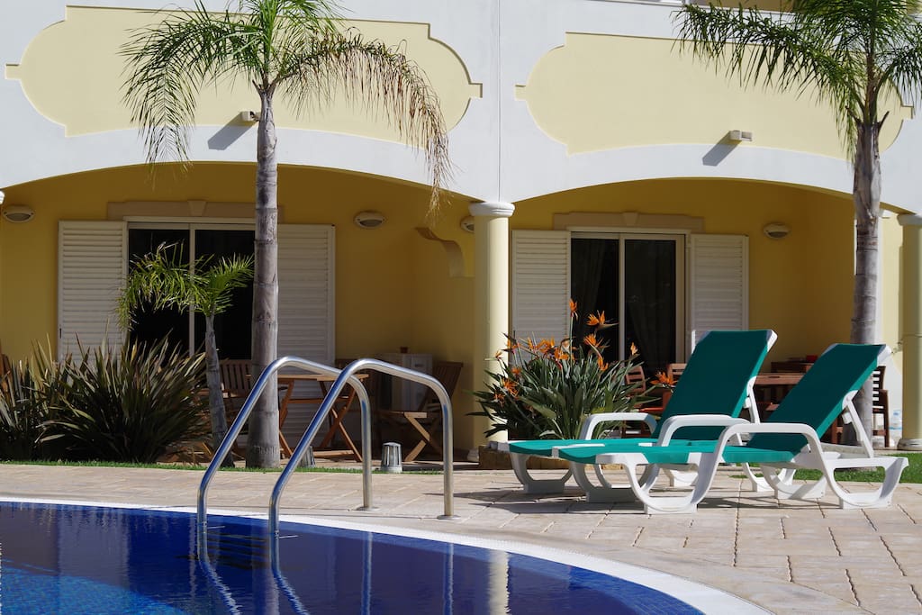 The terrace is just a few steps from swimming pool (morning)