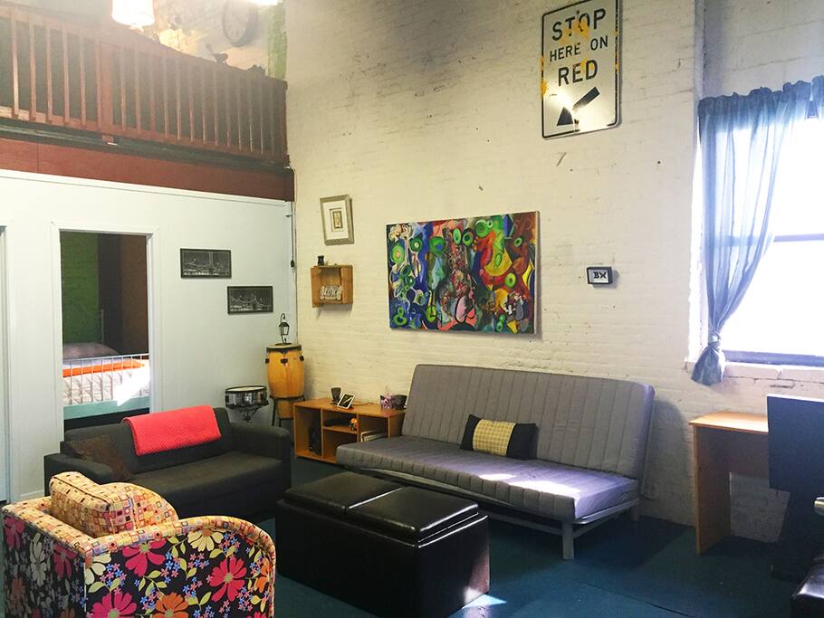 Private room is located directly off the shared common space.