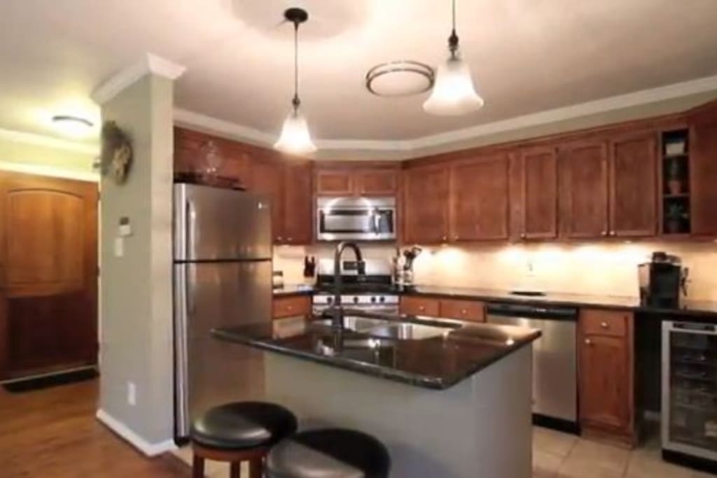 Kitchen will gas range and coffee maker