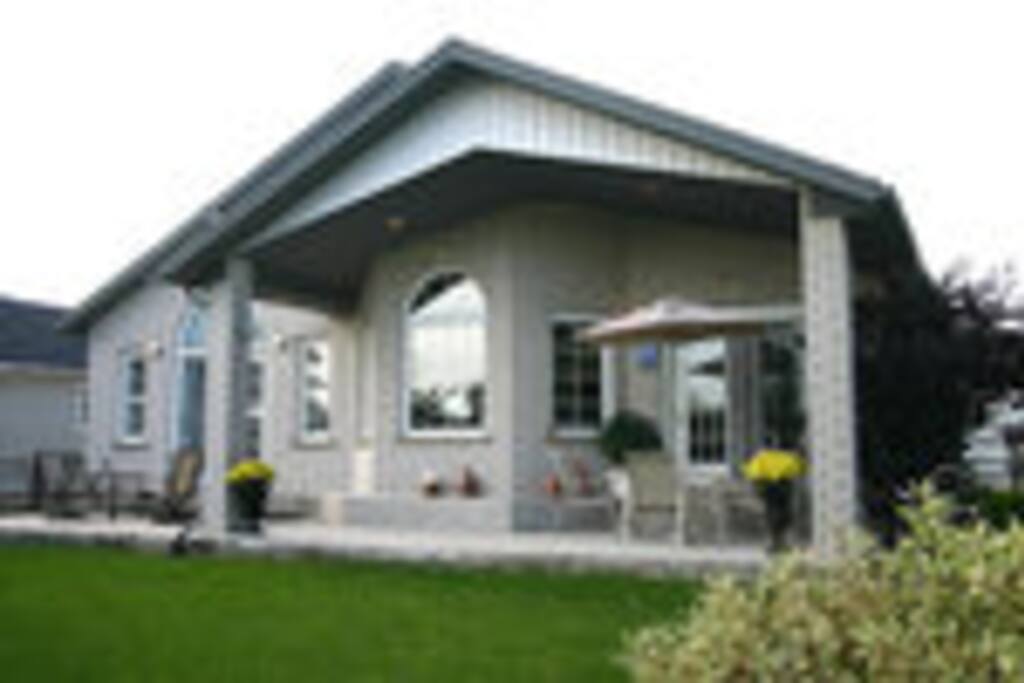 Relax in our back patio and sip a glass of wine