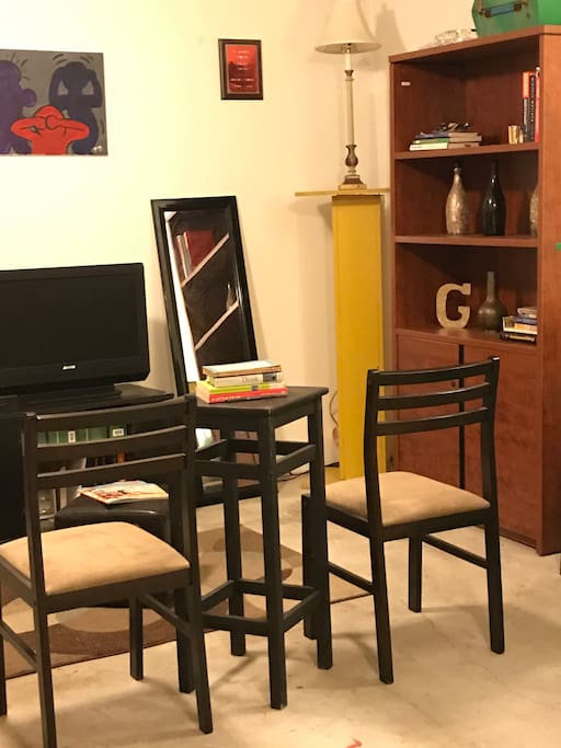 Reading + TV lounge area in the basement bedroom