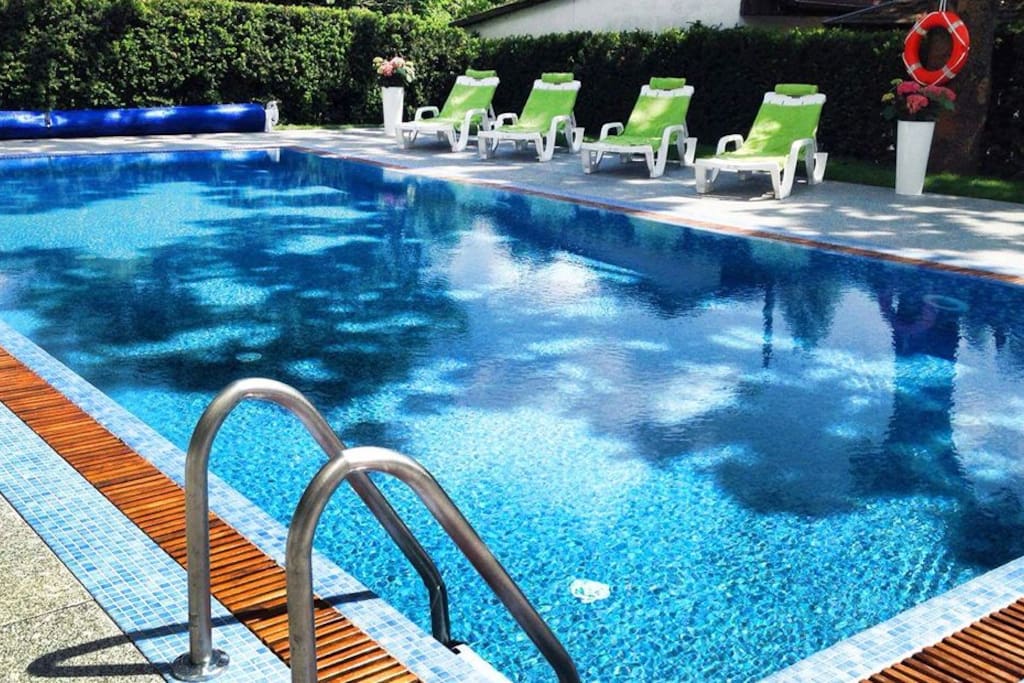 swimming pool in the garden