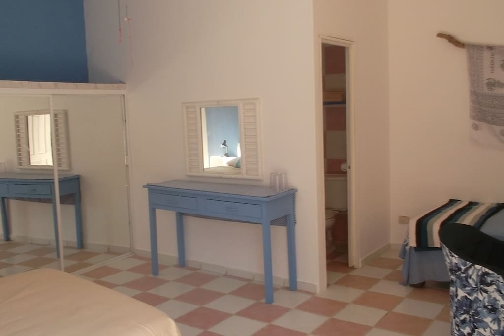 A mirrored closet for your belongings