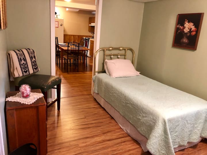 This twin bedroom is immediately off the living area.