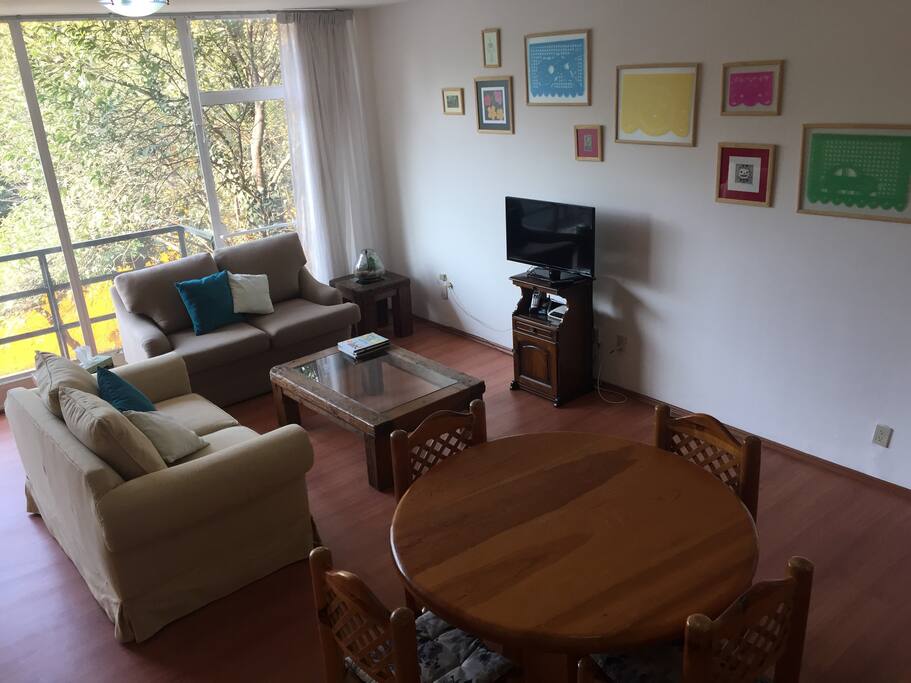 Living area and part of the balcony